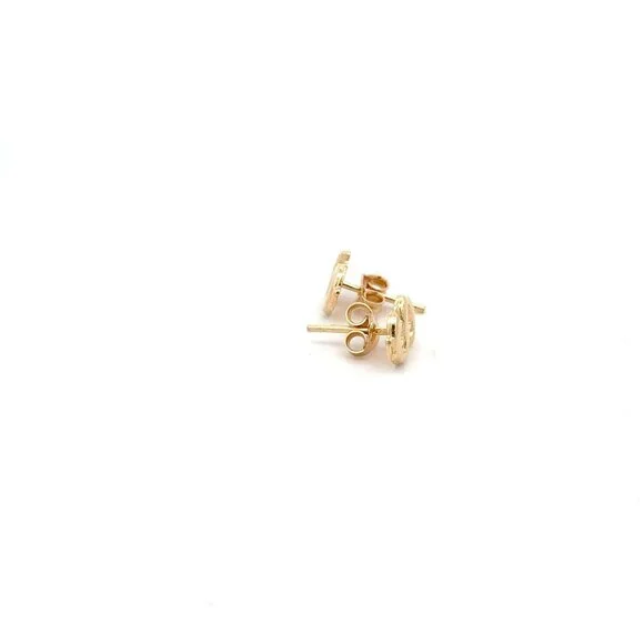 18K Gold Earrings Stud Dollar Signs 1.46 grams - Picture 7 of 9
